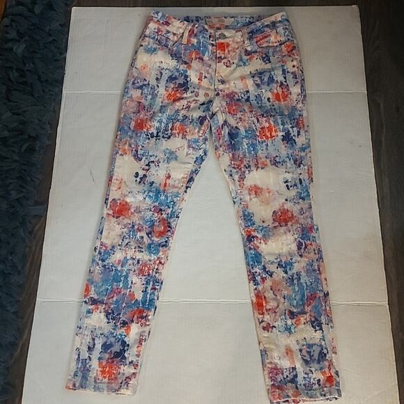 Topshop Denim - TOPSHOP Moto Leigh Skinny Velvet Floral Jean 26 Dopamine Fairycore Prints Boho